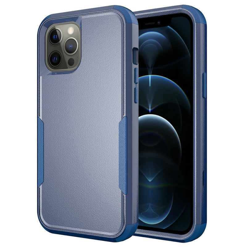 For iPhone 13 Pro Max Tuff Anti-Slip Hybrid Case Cover - Navy Blue