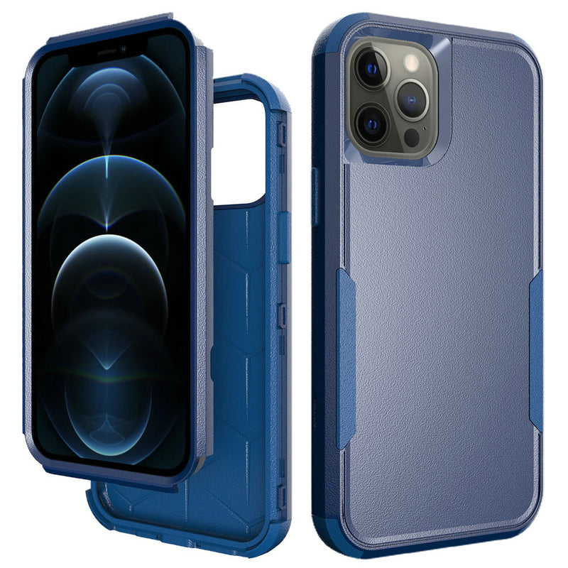 For iPhone 13 Pro Max Tuff Anti-Slip Hybrid Case Cover - Navy Blue