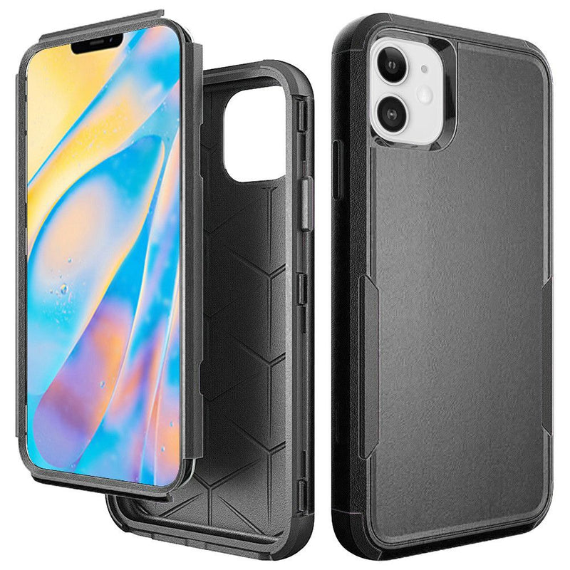 For iPhone 12 Mini 5.4 Tough Anti-Slip Hybrid Case Cover - Black