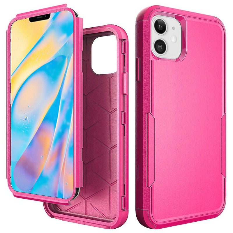 For iPhone 12 Mini 5.4 Tough Anti-Slip Hybrid Case Cover - Hot Pink