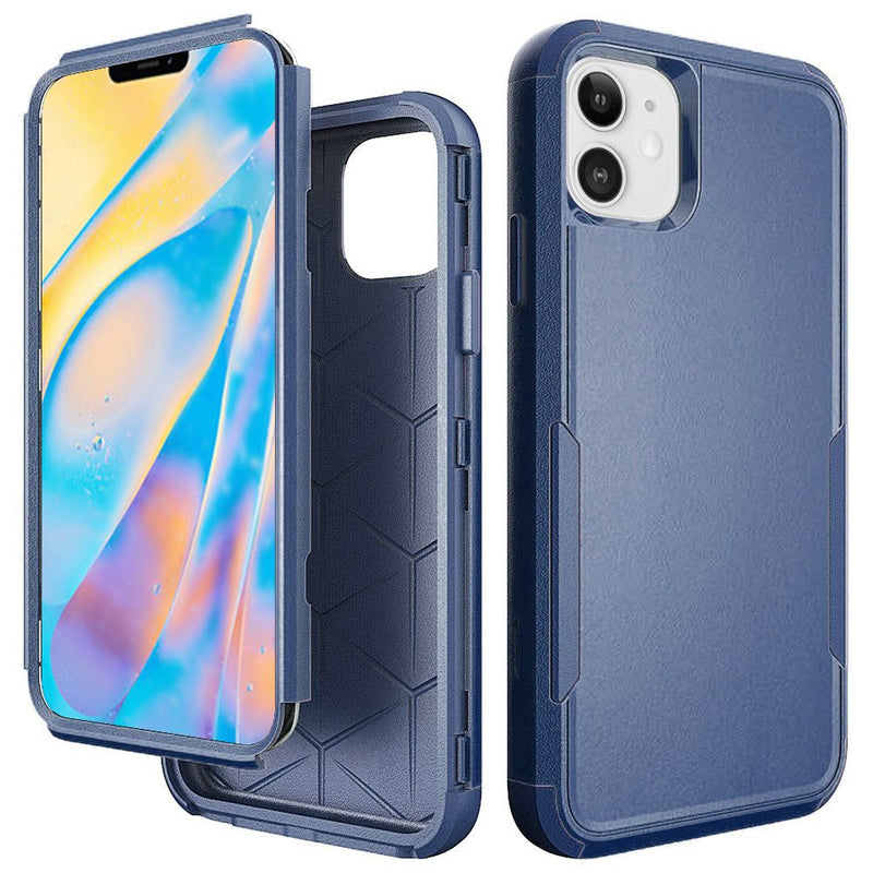 For iPhone 12 Mini 5.4 Tough Anti-Slip Hybrid Case Cover - Navy Blue