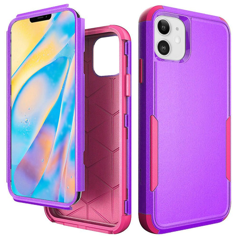 For iPhone 12 Mini 5.4 Tough Anti-Slip Hybrid Case Cover - Purple