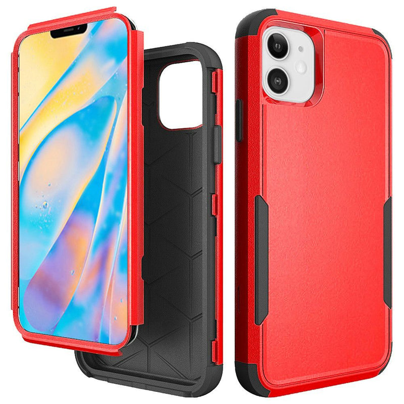 For iPhone 12 Mini 5.4 Tough Anti-Slip Hybrid Case Cover - Red