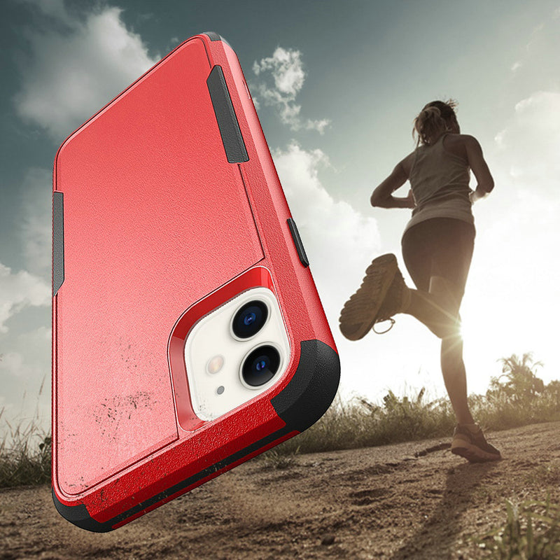 For iPhone 13 Pro Max Tuff Anti-Slip Hybrid Case Cover - Red