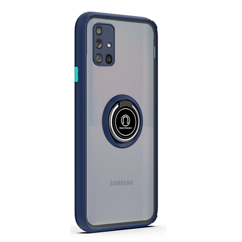 For Samsung Galaxy A51 5G Magnetic RingStand Case Cover - Dark Blue