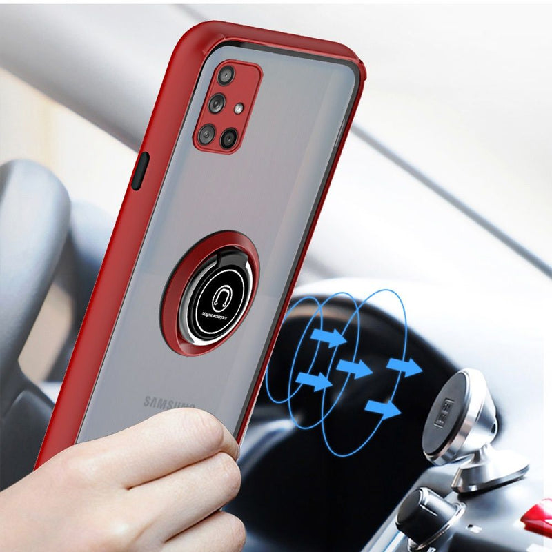 For Samsung Galaxy A51 5G Magnetic RingStand Case Cover - Red