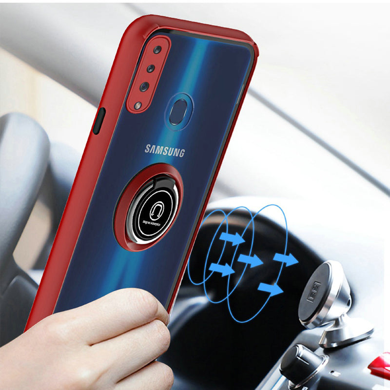 For Samsung A02s Magnetic RingStand Case Cover - Red