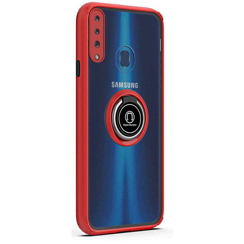 For Samsung A02s Magnetic RingStand Case Cover - Red