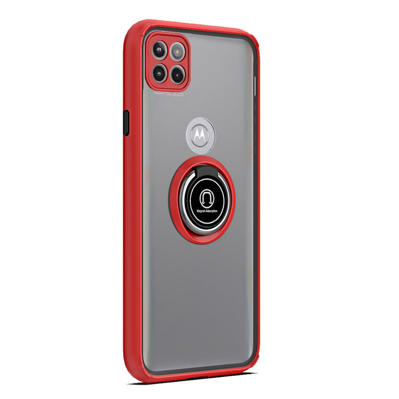 For Motorola Moto One 5G Ace Magnetic RingStand Case Cover - Red