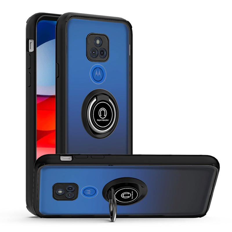For Motorola Moto G Play 2021 Magnetic RingStand Case Cover - Black