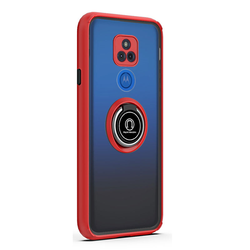 For Motorola Moto G Play 2021 Magnetic RingStand Case Cover - Red