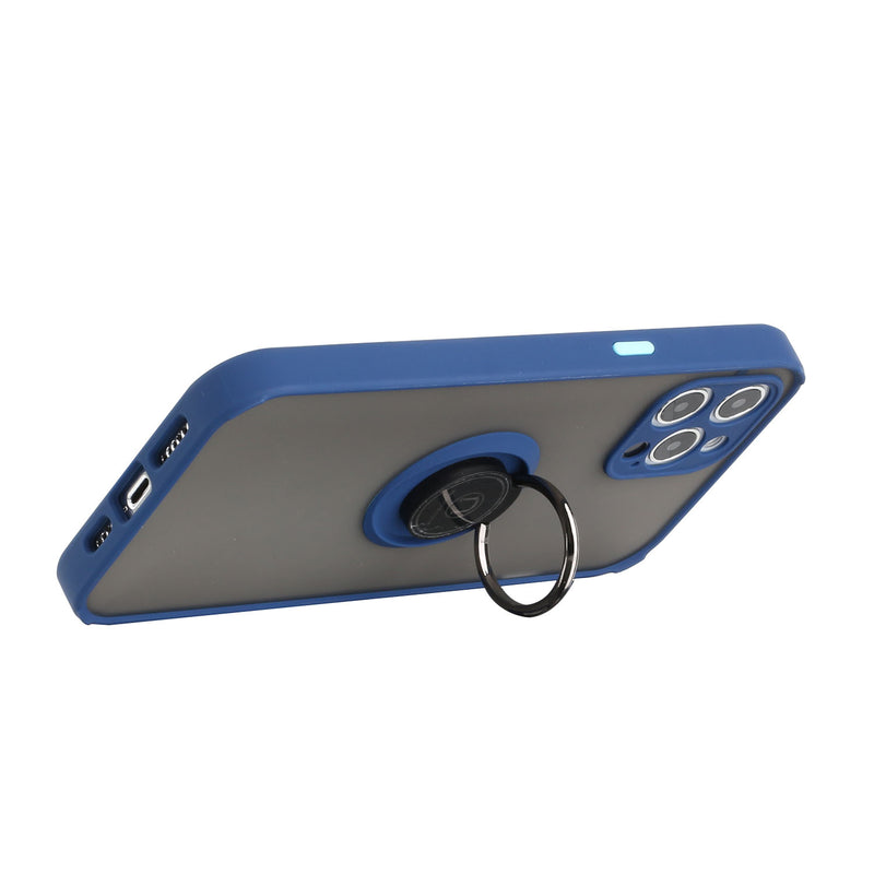 For iPhone 12 Pro Max 6.7 Magnetic RingStand Case Cover - Dark Blue