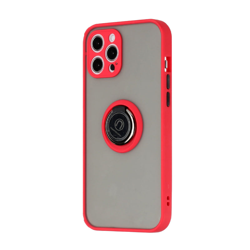 For iPhone 12 Pro Max 6.7 Magnetic RingStand Case Cover - Red