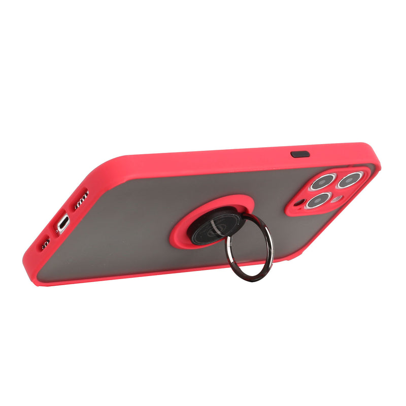 For iPhone 12/Pro (6.1 Only) Magnetic RingStand Case Cover - Red