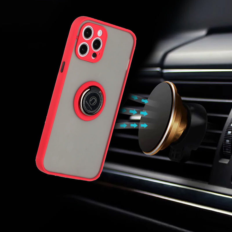 For iPhone 12 Mini 5.4 Magnetic RingStand Case Cover - Red