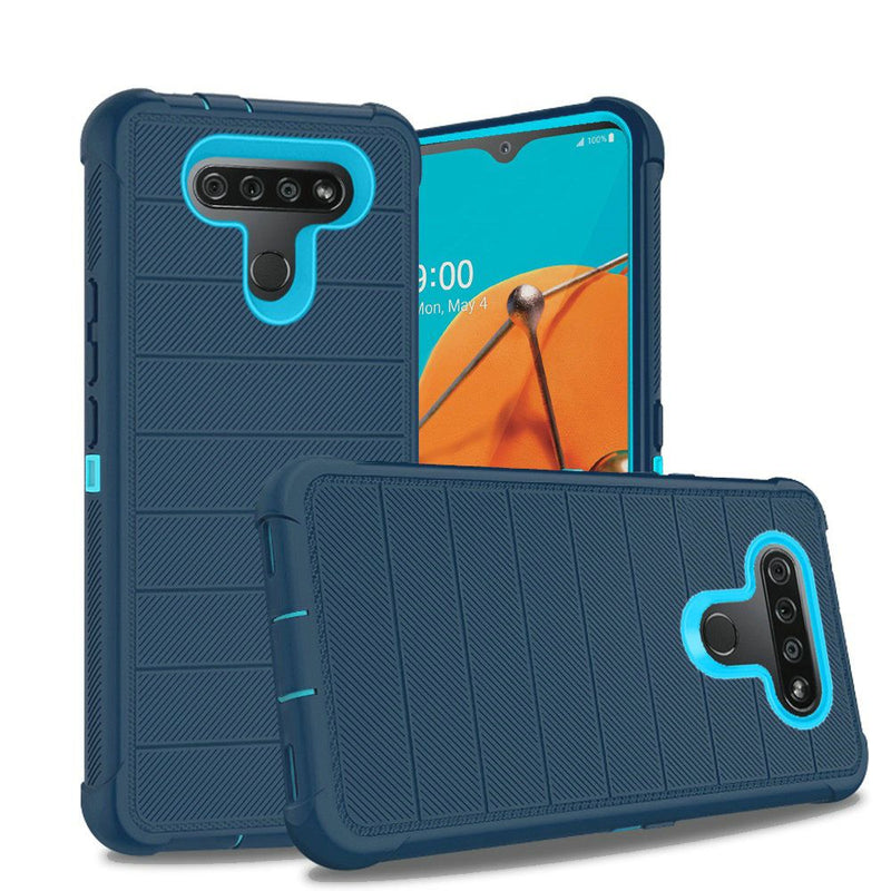 For LG K51 Ultimate Dual-Layer Hybrid Case Cover - Blue