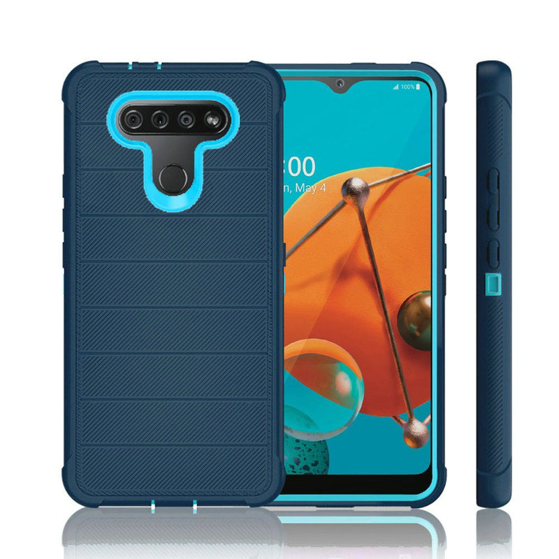 For LG K51 Ultimate Dual-Layer Hybrid Case Cover - Blue