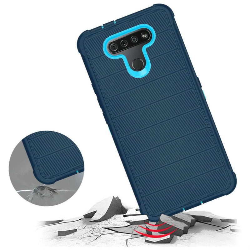 For LG K51 Ultimate Dual-Layer Hybrid Case Cover - Blue