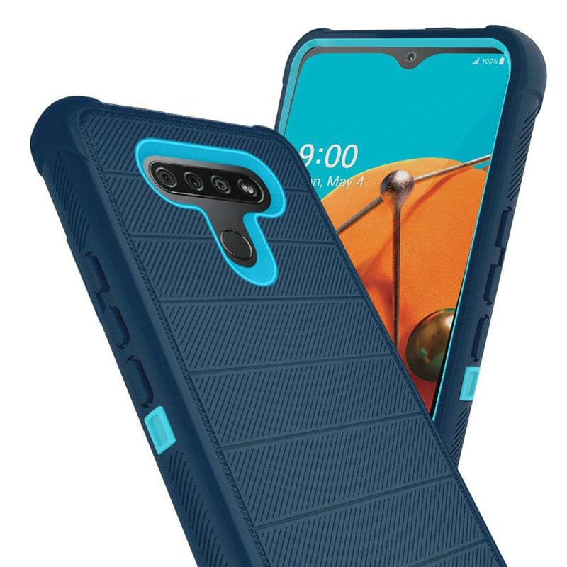 For LG K51 Ultimate Dual-Layer Hybrid Case Cover - Blue