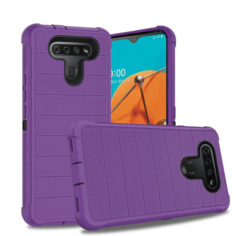 For LG K51 Ultimate Dual-Layer Hybrid Case Cover - Dark Purple