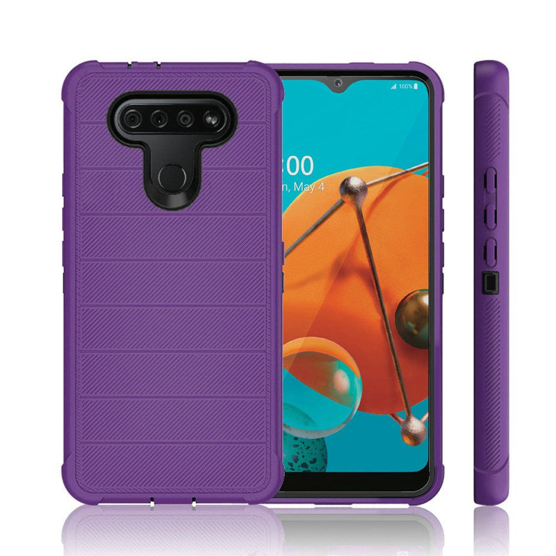 For LG K51 Ultimate Dual-Layer Hybrid Case Cover - Dark Purple