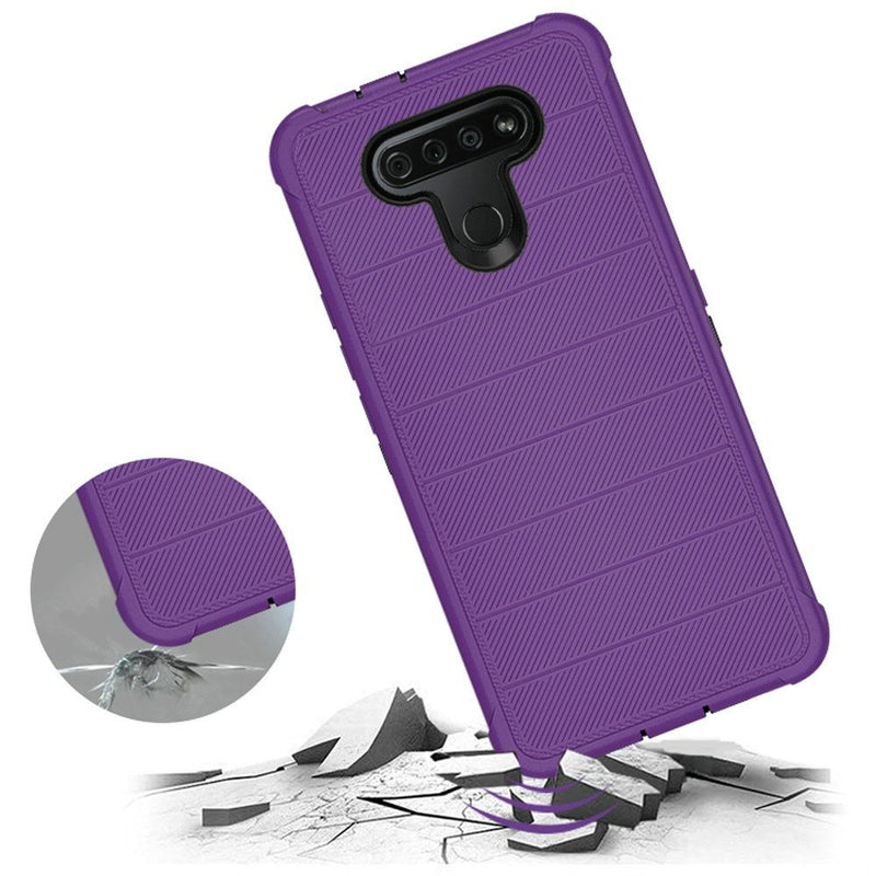 For LG K51 Ultimate Dual-Layer Hybrid Case Cover - Dark Purple