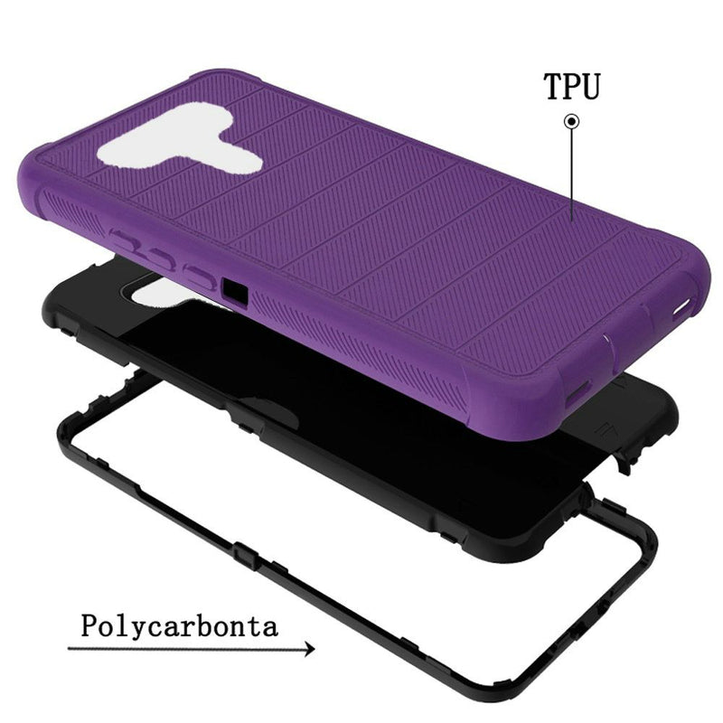 For LG K51 Ultimate Dual-Layer Hybrid Case Cover - Dark Purple