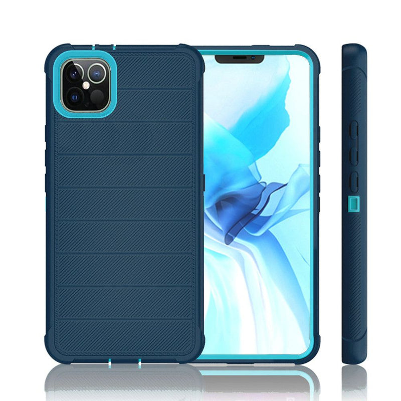 For iPhone 12 Pro Max 6.7 Ultimate Dual-Layer Hybrid Case Cover - Blue