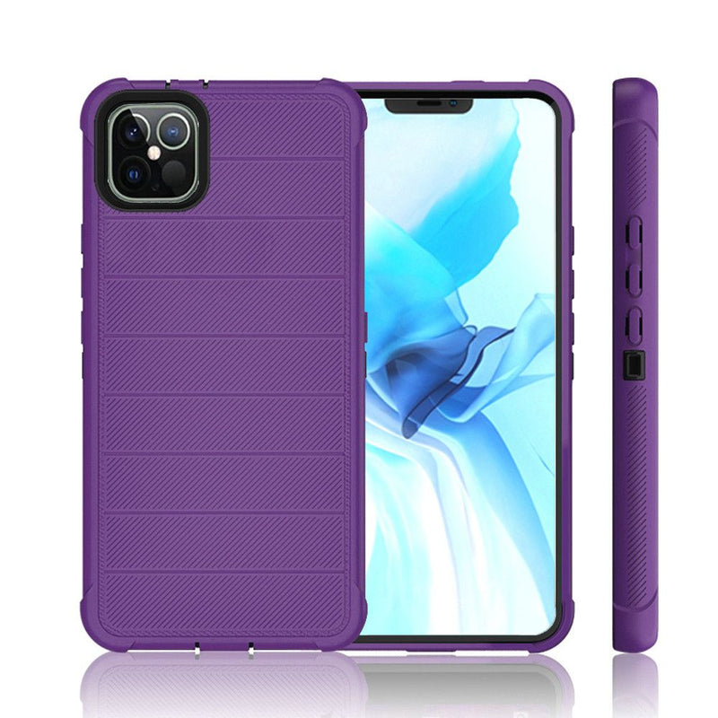 For iPhone 12 Pro Max 6.7 Ultimate Dual-Layer Hybrid Case Cover - Dark Purple