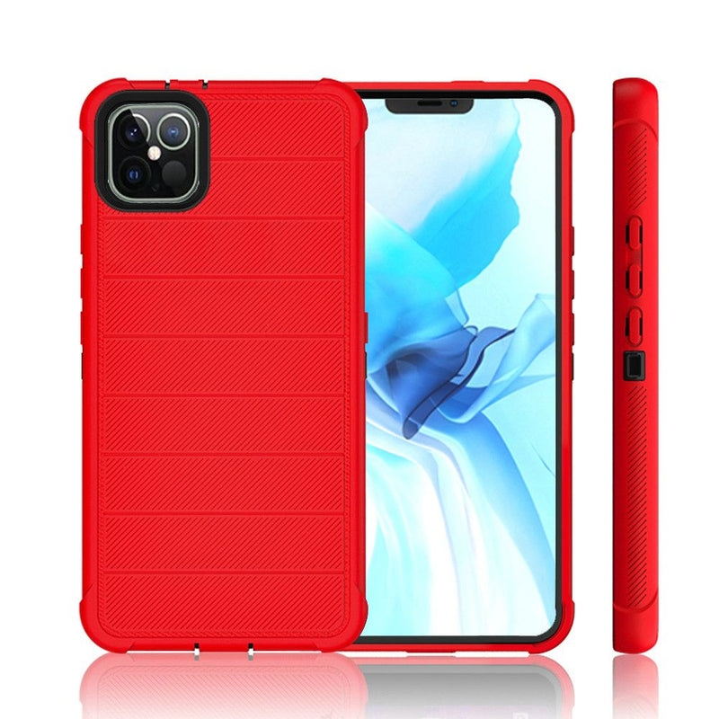 For iPhone 12 Pro Max 6.7 Ultimate Dual-Layer Hybrid Case Cover - Red