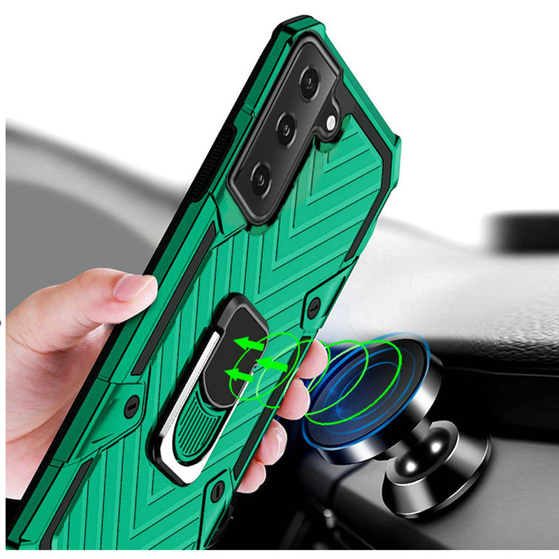 For Samsung Galaxy s21, s30 Victory Magnetic RingStand Case Cover - Dark Green