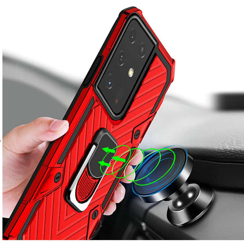 For Samsung s21 Ultra, s30 Ultra Victory Magnetic RingStand Case Cover - Red