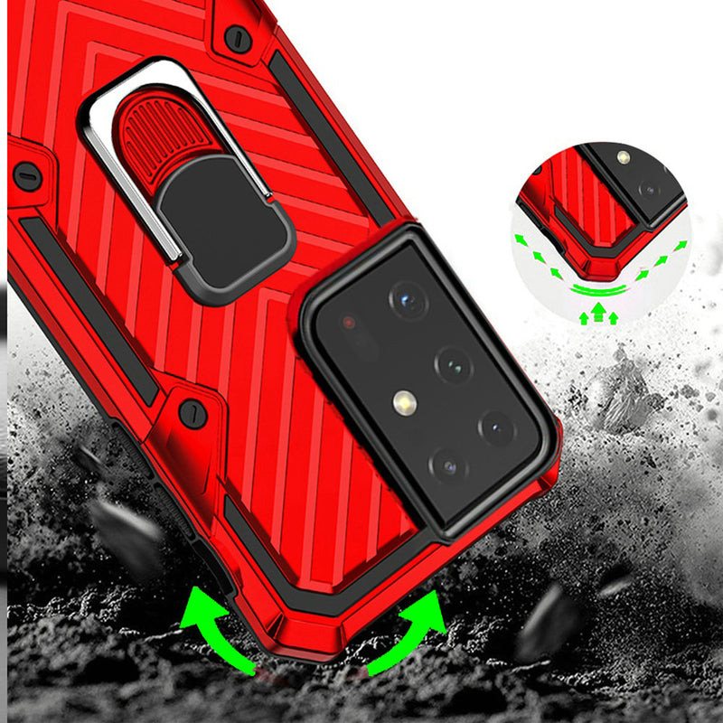 For Samsung s21 Ultra, s30 Ultra Victory Magnetic RingStand Case Cover - Red