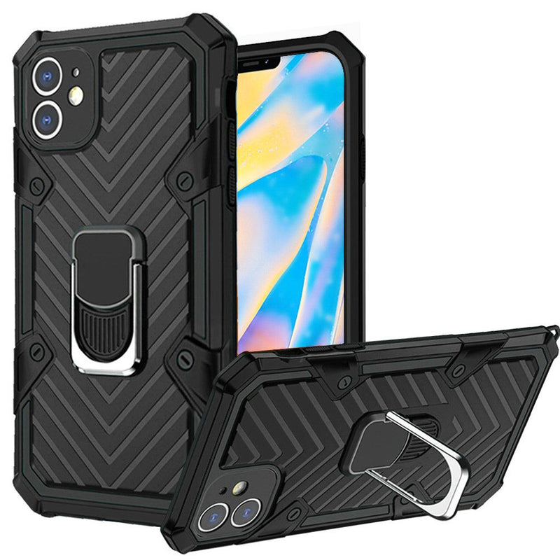 For iPhone 12 Mini 5.4 Victory Magnetic RingStand Case Cover - Black