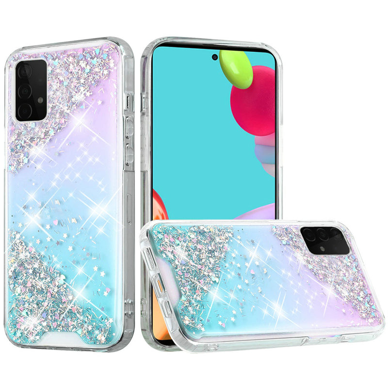 For Samsung Galaxy A52 5G Vogue Epoxy Glitter Hybrid Case Cover - Calm Shimmer