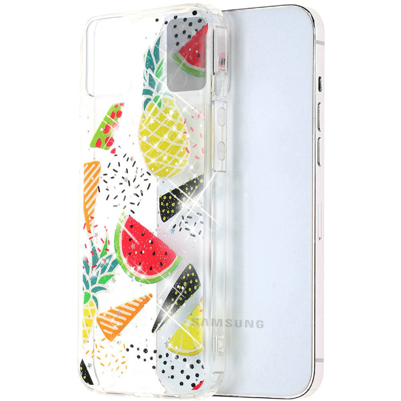 For Samsung Galaxy A52 5G Vogue Epoxy Glitter Hybrid Case Cover - Pineapple Watermelon