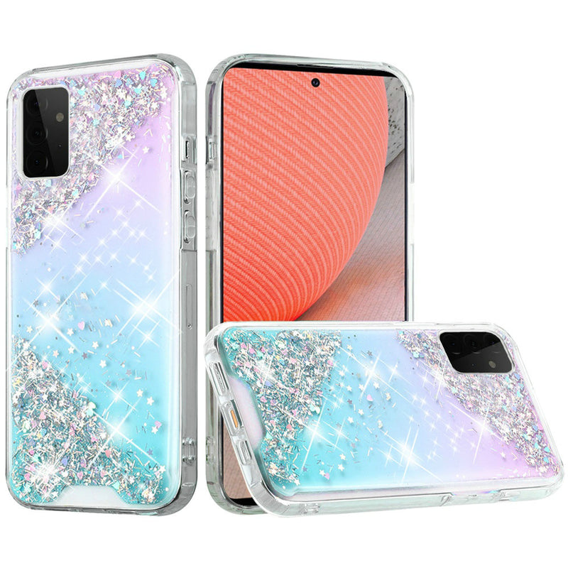 For Samsung Galaxy A72 5G Vogue Epoxy Glitter Hybrid Case Cover - Calm Shimmer