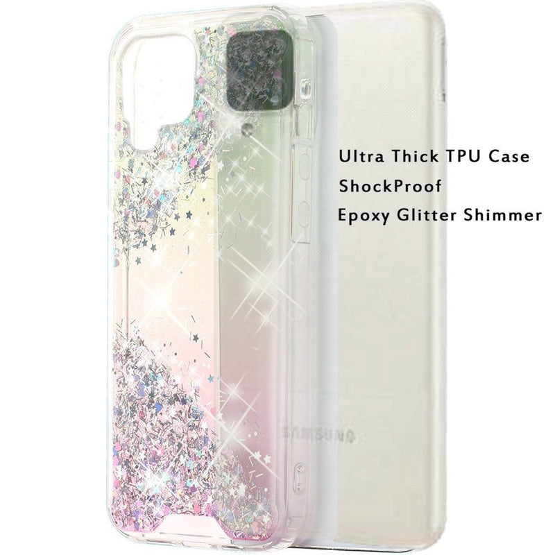 For Samsung A12 Vogue Epoxy Glitter Hybrid Case Cover - Pink Shimmer