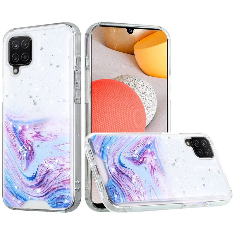 For Samsung A42 5G Vogue Epoxy Glitter Hybrid Case Cover - Colorful Galaxy