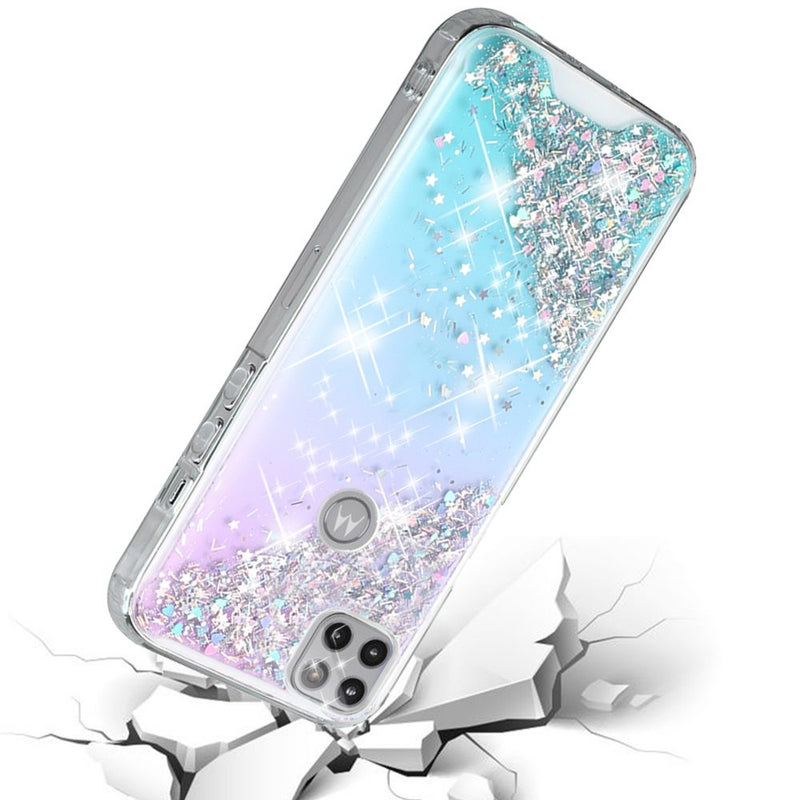 For Motorola Moto One 5G Ace Vogue Epoxy Glitter Hybrid Case Cover - Calm Shimmer