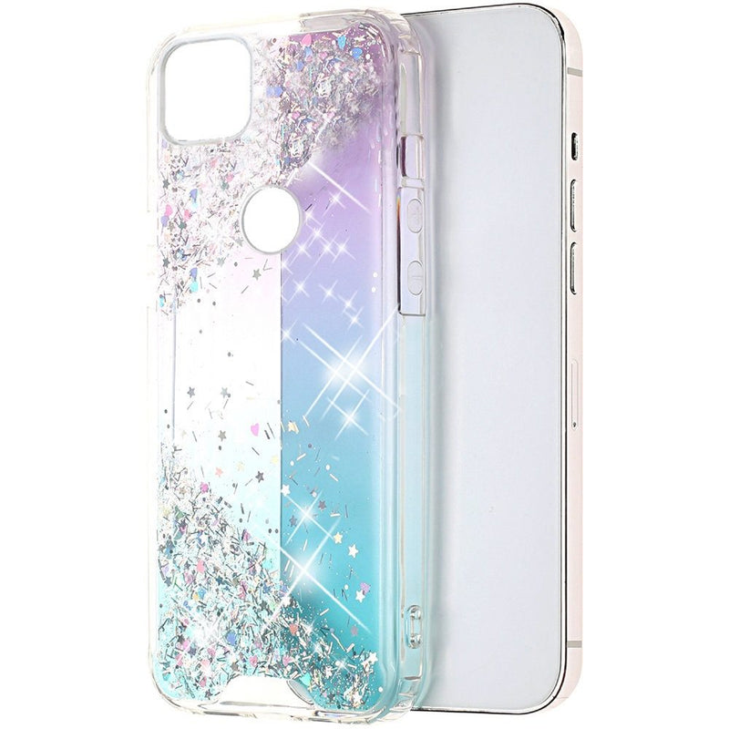 For Motorola Moto One 5G Ace Vogue Epoxy Glitter Hybrid Case Cover - Calm Shimmer