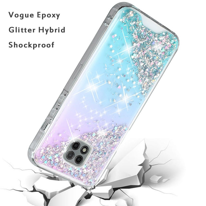 For Motorola Moto G Power 2021 Vogue Epoxy Glitter Hybrid Case Cover - Calm Shimmer
