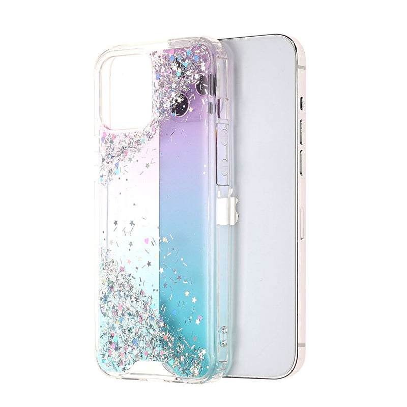 For iPhone 12/Pro (6.1 Only) Vogue Epoxy Glitter Hybrid Case Cover - Calm Shimmer