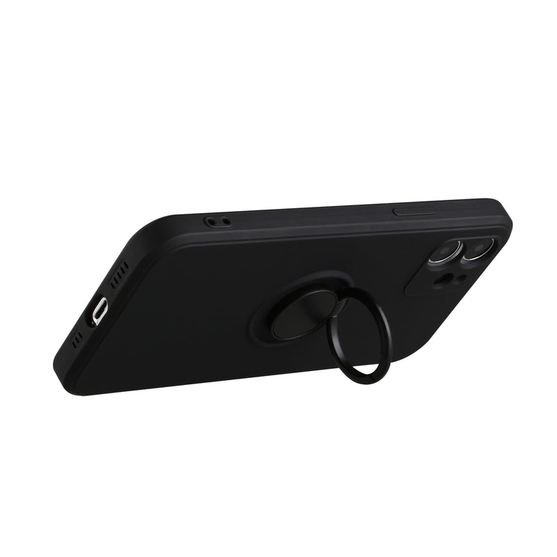 For iPhone 13 Pro Extreme 2mm Ultra-Thick Ring Magnetic Stand Case Cover - Black