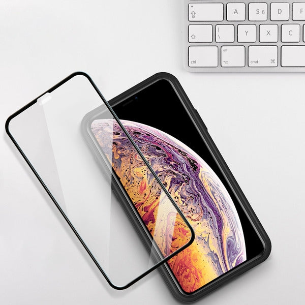 Premium AAA Full Cover Clear Tempered Glass Screen Protector for Apple iPhone XS Max/11 Pro Max - Black Edge With Package