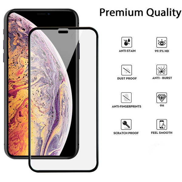 Full Coverage Tempered Glass Screen Protector for Apple iPhone 11 Pro Max / XS Max - Black