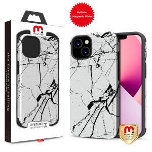 MyBat Pro Fuse Series Case with Magnet for Apple iPhone 13 (6.1) - Cracked Marble