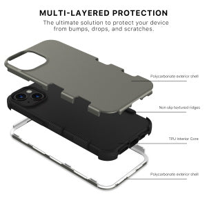 MyBat Pro TUFF Series Case for Apple iPhone 13 (6.1) - Rubberized Copper Grey / Black