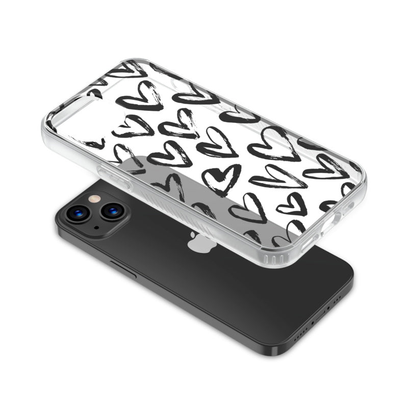 MyBat Pro Mood Series Case for Apple iPhone 13 (6.1) - Black Hearts