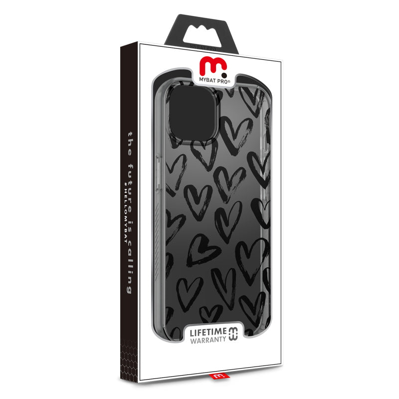 MyBat Pro Mood Series Case for Apple iPhone 13 (6.1) - Black Hearts